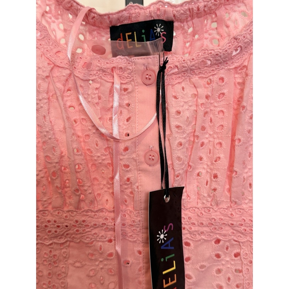 Delia's Dolls Kill Junebug Feels Eyelet Maxi Dress Pink NWT Barbie Cottagecore - Picture 2 of 6